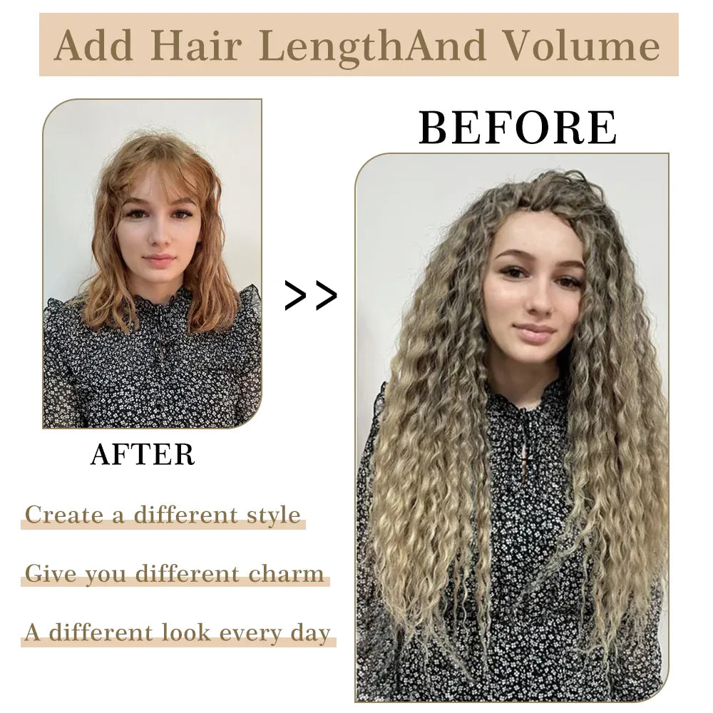 Deep Wave Braiding Hair Extension Natural Synthetic African Afro Hair Water Twist Crochet Braids Hair 22inch 3Ps/Lot #1B#4#6