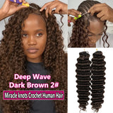 Deep Wave Bundles Burmese Curly Crochet Hair Honey Blonde Feather Crochet Human Hair 100% Miracle Knots Crochet Human Hair