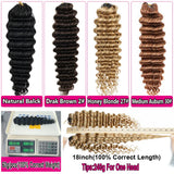 Deep Wave Bundles Burmese Curly Crochet Hair Honey Blonde Feather Crochet Human Hair 100% Miracle Knots Crochet Human Hair