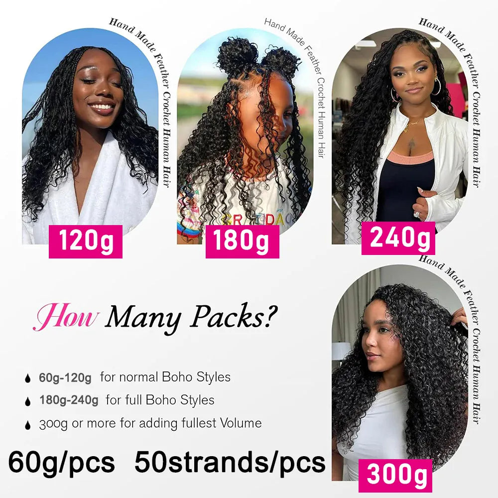 Deep Wave Bundles Burmese Curly Crochet Hair Honey Blonde Feather Crochet Human Hair 100% Miracle Knots Crochet Human Hair