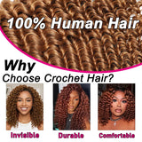 Deep Wave Bundles Burmese Curly Crochet Hair Honey Blonde Feather Crochet Human Hair 100% Miracle Knots Crochet Human Hair