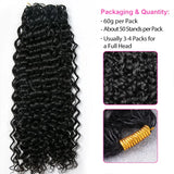Deep Wave Crochet Human Hair Curly 18 Inch Bundles Boho Braid Hair Remy Pre-Separated Invisible Feather Crochet Hair Extensions