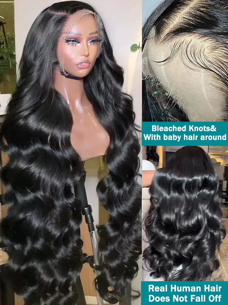 Density Body Wave Lace Front Wigs 13x4 13x6 40 Inch 5x5 Lace Closure Wig Gluless Transparent Human Hair Lace Frontal Wig Sale