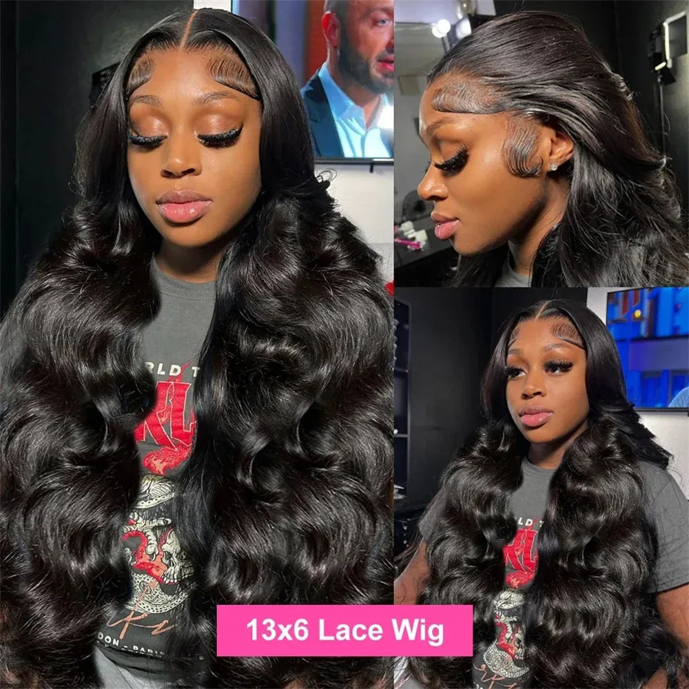 Density Body Wave Lace Front Wigs 13x4 13x6 40 Inch 5x5 Lace Closure Wig Gluless Transparent Human Hair Lace Frontal Wig Sale