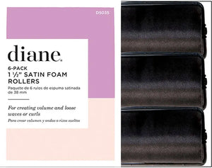 Diane Satin Foam Rollers 1 1/2 6" Ct 5035