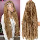 Distressed Butterfly Faux Locs Crochet Hair Ginger Honey Blonde Brown Pre looped Pre-twisted Butterfly Soft Locks Crochet Braids