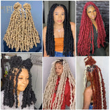 Distressed Butterfly Faux Locs Crochet Hair Ginger Honey Blonde Brown Pre looped Pre-twisted Butterfly Soft Locks Crochet Braids