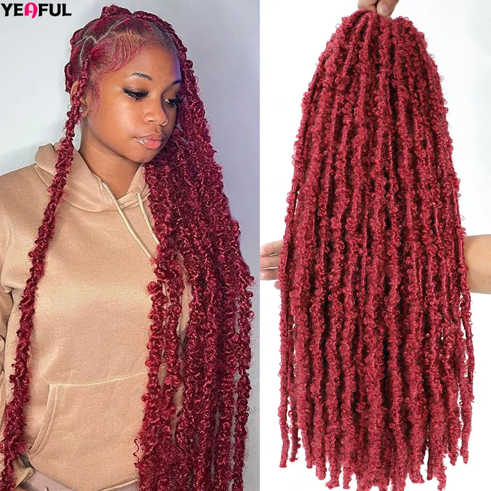 Distressed Butterfly Faux Locs Crochet Hair Ginger Honey Blonde Brown Pre looped Pre-twisted Butterfly Soft Locks Crochet Braids