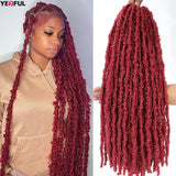 Distressed Butterfly Faux Locs Crochet Hair Ginger Honey Blonde Brown Pre looped Pre-twisted Butterfly Soft Locks Crochet Braids
