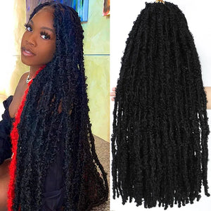 Distressed Butterfly Locs Crochet Hair Messy Faux Locs Braiding Hair Extensions (18" 24" 36" Inches)