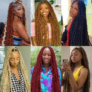 Distressed Butterfly Locs Crochet Hair Messy Faux Locs Braiding Hair Extensions (18" 24" 36" Inches)