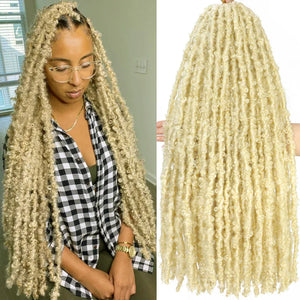 Distressed Butterfly Locs Crochet Hair Messy Faux Locs Braiding Hair Extensions (18" 24" 36" Inches)