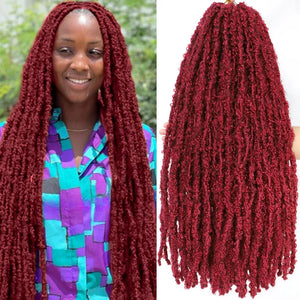 Distressed Butterfly Locs Crochet Hair Messy Faux Locs Braiding Hair Extensions (18" 24" 36" Inches)