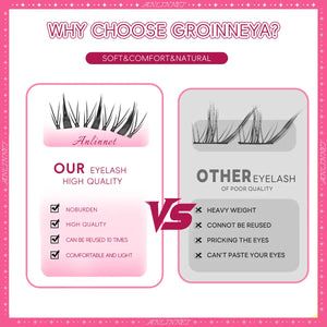 DIY Clusters Lash 10-18mm(Mix) Fluffy Lash Clusters for Self Application Makeup Individual Eyelash Extensions Natural Look