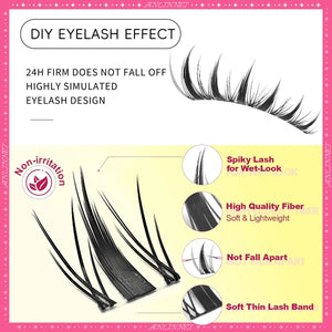 DIY Clusters Lash 10-18mm(Mix) Fluffy Lash Clusters for Self Application Makeup Individual Eyelash Extensions Natural Look