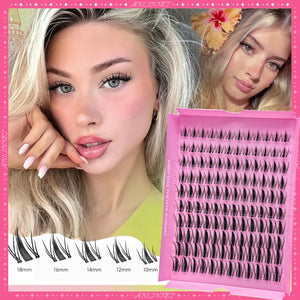 DIY Clusters Lash 10-18mm(Mix) Fluffy Lash Clusters for Self Application Makeup Individual Eyelash Extensions Natural Look