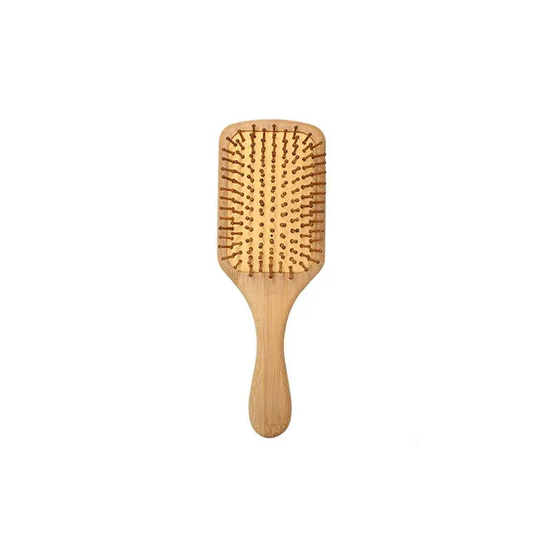 Eco Bamboo Hair Brush Nature Wooden Anti-Static Detangle Brush Hair Scalp Massage Comb Air Cushion Styling Tools for Women Men