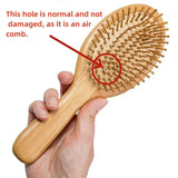 Eco Bamboo Hair Brush Nature Wooden Anti-Static Detangle Brush Hair Scalp Massage Comb Air Cushion Styling Tools for Women Men