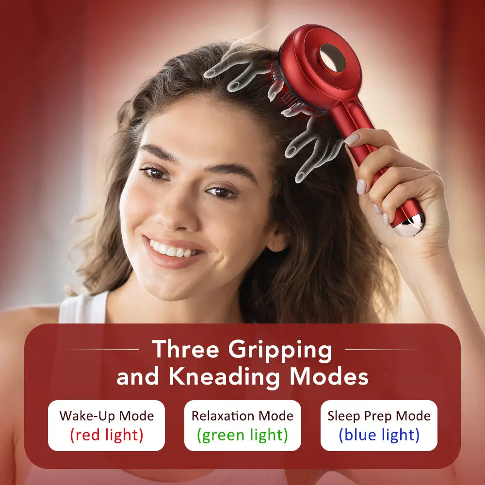 Electric Micro-current Massage Comb 660nm Red Light Hair Care Comb Kneading Relax Head Scalp Massager Blood Circulation