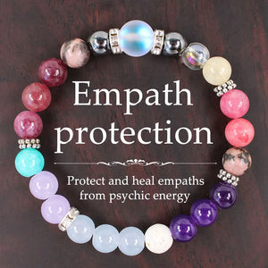 Empath Protection Against Negativity Bracelet Women Men Couple Memorial Gifts for Husband Wife Natural Stone Garnet Pulseras