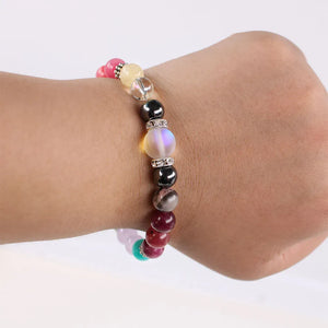 Empath Protection Against Negativity Bracelet Women Men Couple Memorial Gifts for Husband Wife Natural Stone Garnet Pulseras