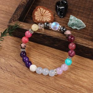 Empath Protection Against Negativity Bracelet Women Men Couple Memorial Gifts for Husband Wife Natural Stone Garnet Pulseras