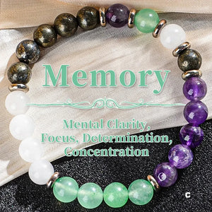 Enhanced Memory Crystal Bracelet - Helps with Clarity, Focus, and Determination, Crystal Jewelry for Mental Health