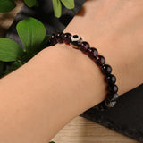 Evil Eye Bracelet with Black Obsidian and Howlite Beads, Spiritual Intention Jewelry