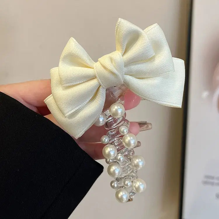 Exquisite bow, spiral telephone line, hair loop, cute pearl bubble braid, headband, ponytail, braided hair cord, headband access