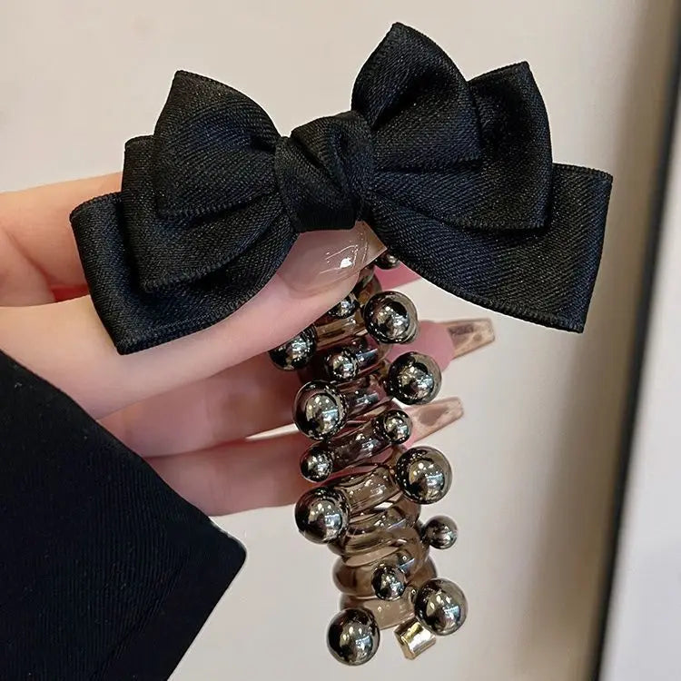 Exquisite bow, spiral telephone line, hair loop, cute pearl bubble braid, headband, ponytail, braided hair cord, headband access
