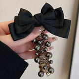 Exquisite bow, spiral telephone line, hair loop, cute pearl bubble braid, headband, ponytail, braided hair cord, headband access