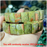 Classic elastic bracelet with natural Persian Gulf sun stone for men and women, shown as a single-piece yoga jewelry design