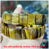 Classic elastic bracelet with natural Persian Gulf sun stone for men and women, shown as a single piece