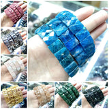 Classic elastic bracelet with natural Persian Gulf sun stone for men and women, yoga and sport jewelry