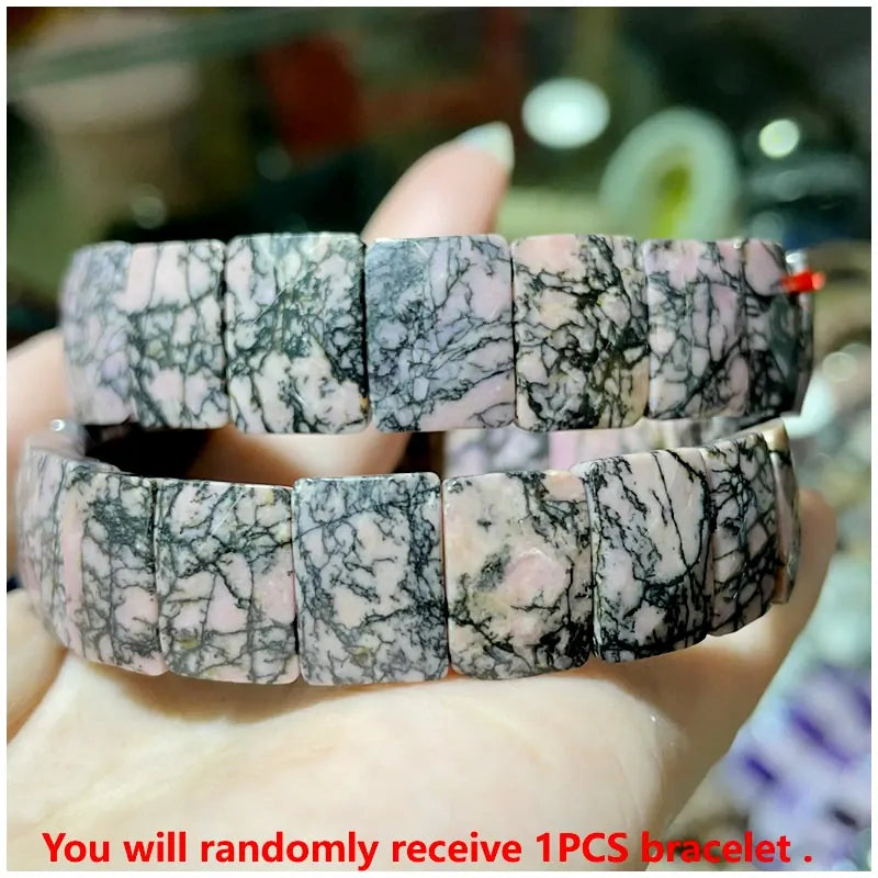 Classic elastic bracelet with natural Persian Gulf sun stone for men and women, suitable for yoga and sport jewelry