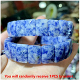 Classic elastic bracelet with natural Persian Gulf sun stone for men and women, shown as a single-piece yoga jewelry design