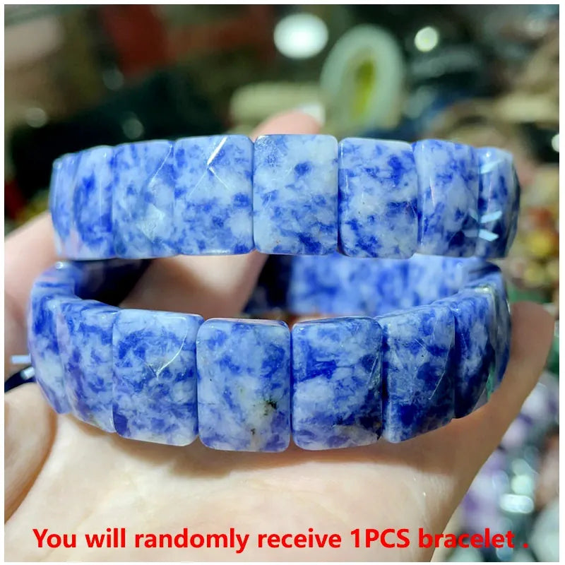 Classic elastic bracelet with natural Persian Gulf sun stone for men and women, shown as a single-piece yoga jewelry design