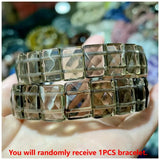 Classic elastic bracelet with natural Persian Gulf sun stone for men and women by HSF Marketplace