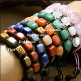 Fashion Irregular Stone Chakra Bracelet Yoga Meditation Relax Anxiety Bangle Healing Crystals Bracelet for Women