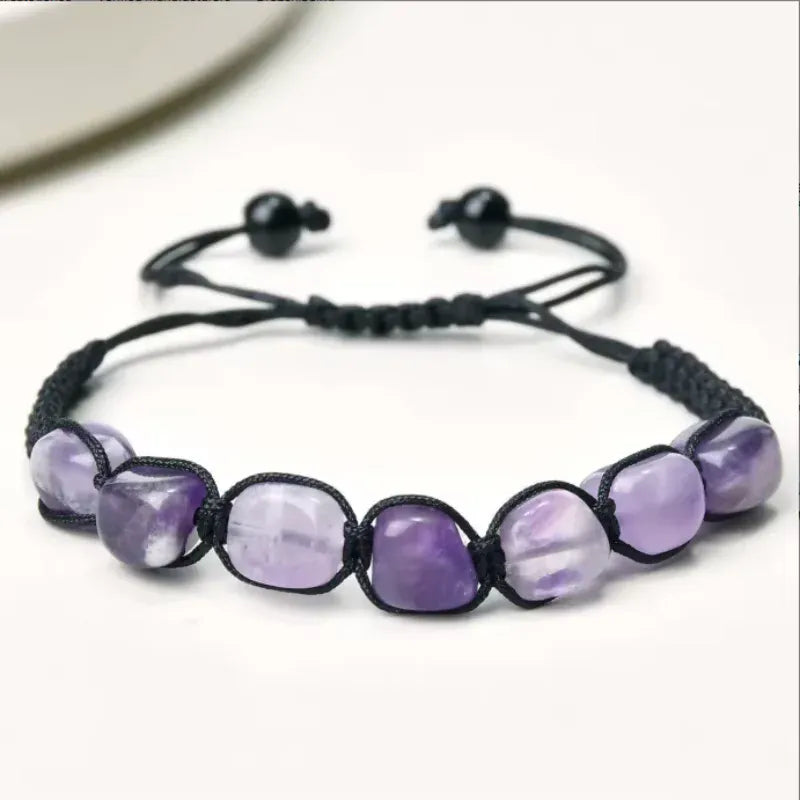 Fashion Irregular Stone Chakra Bracelet Yoga Meditation Relax Anxiety Bangle Healing Crystals Bracelet for Women