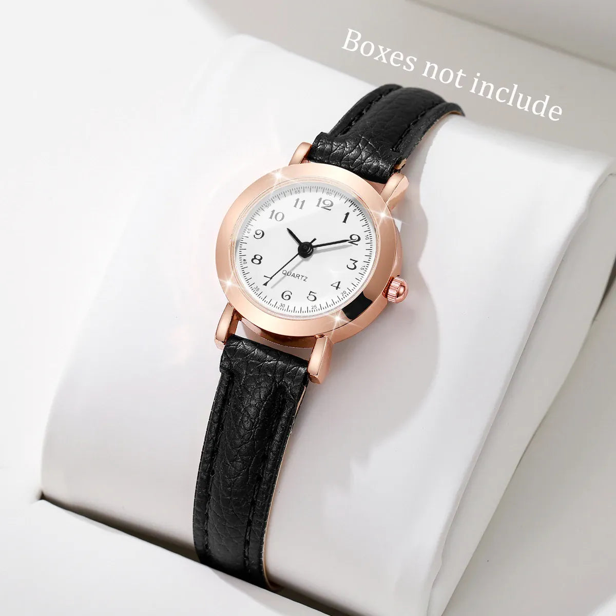 Fashion small dial women's wristwatch with leather band and analog quartz movement, suitable for girls and ladies.