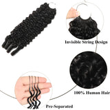 Fayniss Burmese Curly  Boho Braids Crochet Human Hair Extensions 120g  Pre-Separated Miracle Knots Feather Hair 100% Human Hair