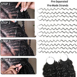 Fayniss Burmese Curly  Boho Braids Crochet Human Hair Extensions 120g  Pre-Separated Miracle Knots Feather Hair 100% Human Hair