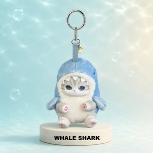 Fluffy Kittens Shark Cat Plushie Figure Collectible Handbag Keychain Ornament