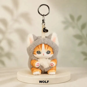 Fluffy Kittens Shark Cat Plushie Figure Collectible Handbag Keychain Ornament