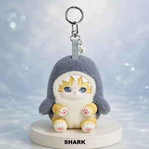Fluffy Kittens Shark Cat Plushie Figure Collectible Handbag Keychain Ornament