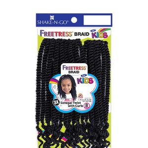 FreeTress Crochet Hair - 3X Kids Senegal Twist with Curls 8