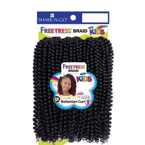 FreeTress Synthetic Crochet Braid - 3X Kids Bohemian Curl 8"