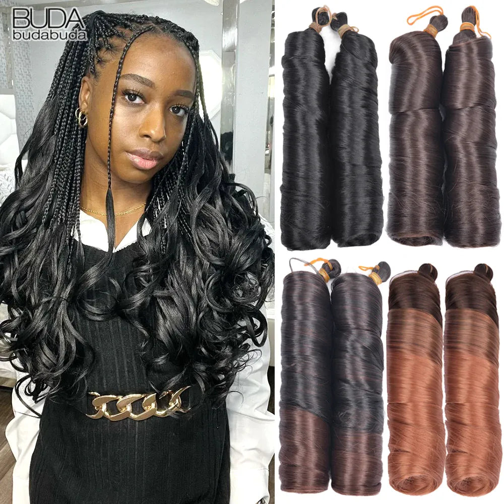 French Curls Braiding Hair Extensions Synthetic Hair Loose Wave Spiral Curl Braids High Temperature Ombre Pre Stretched Hair