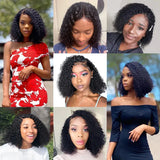 FUGANGXIU-Pixie Cut Wig  180% Density Lace Front Water Wave Wig 13X4 Full Lace Wig Bob Wig Human Hair Wigs For Women Pre Plucked